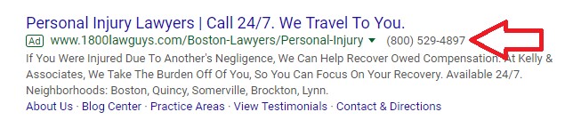 Source: A Google Ad Consisting Of Call Extension
