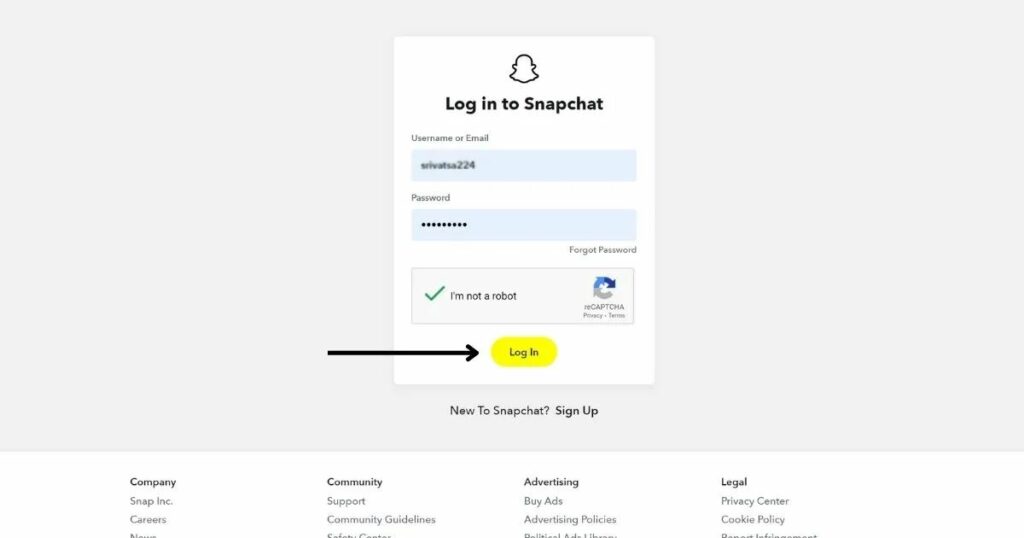 unlock Snapchat account using webpage