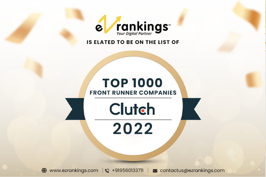 EZ Rankings Elated Clutch’s Top 1000 Front Runner Companies Award